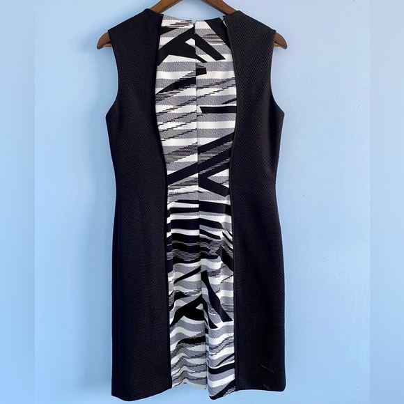Tahari A S. l White and Black Texture Casual Dress Size 10 - Picture 3 of 6